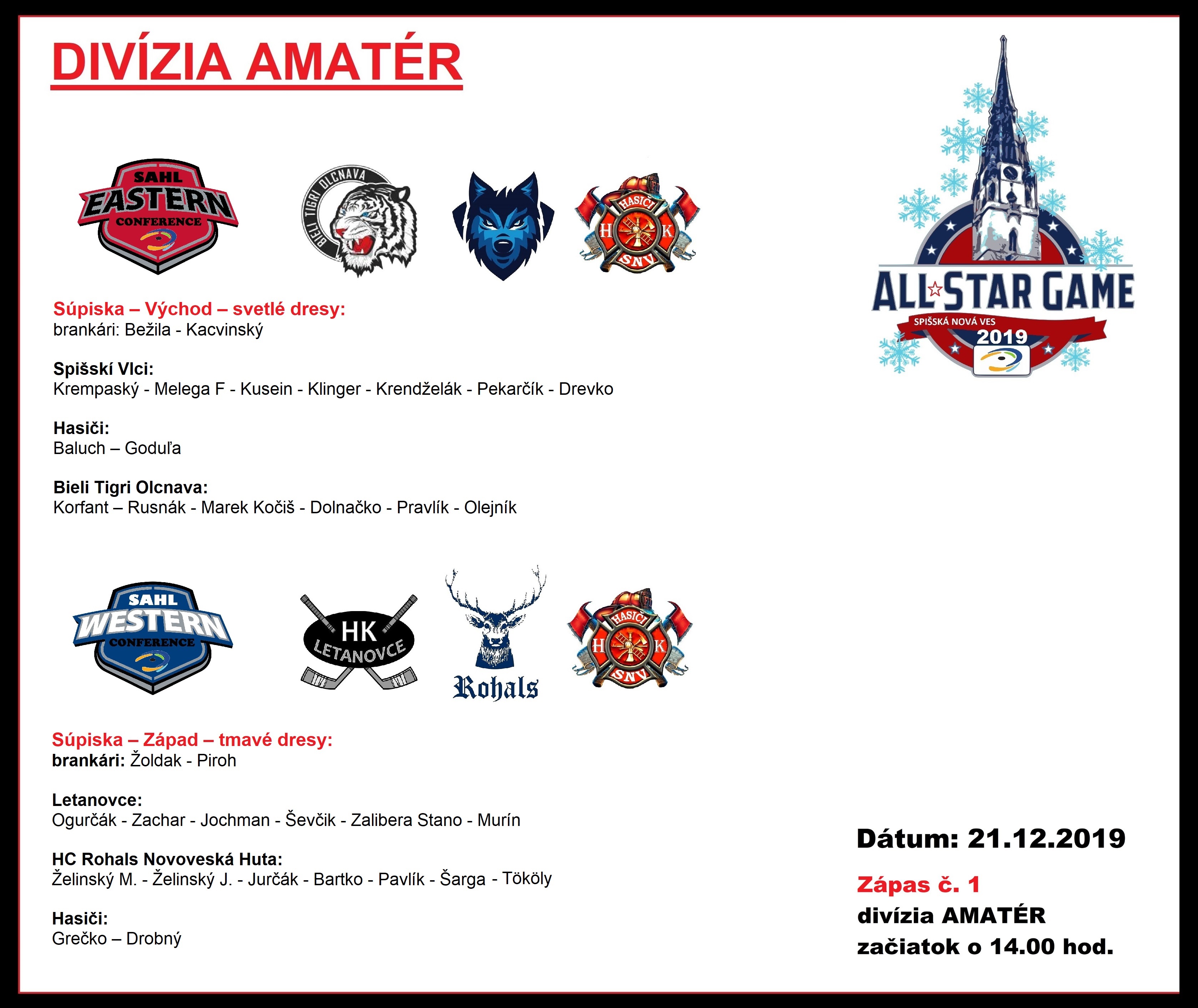 Miniatúra článku ALL STAR GAME 2019 - divízia AMATÉR